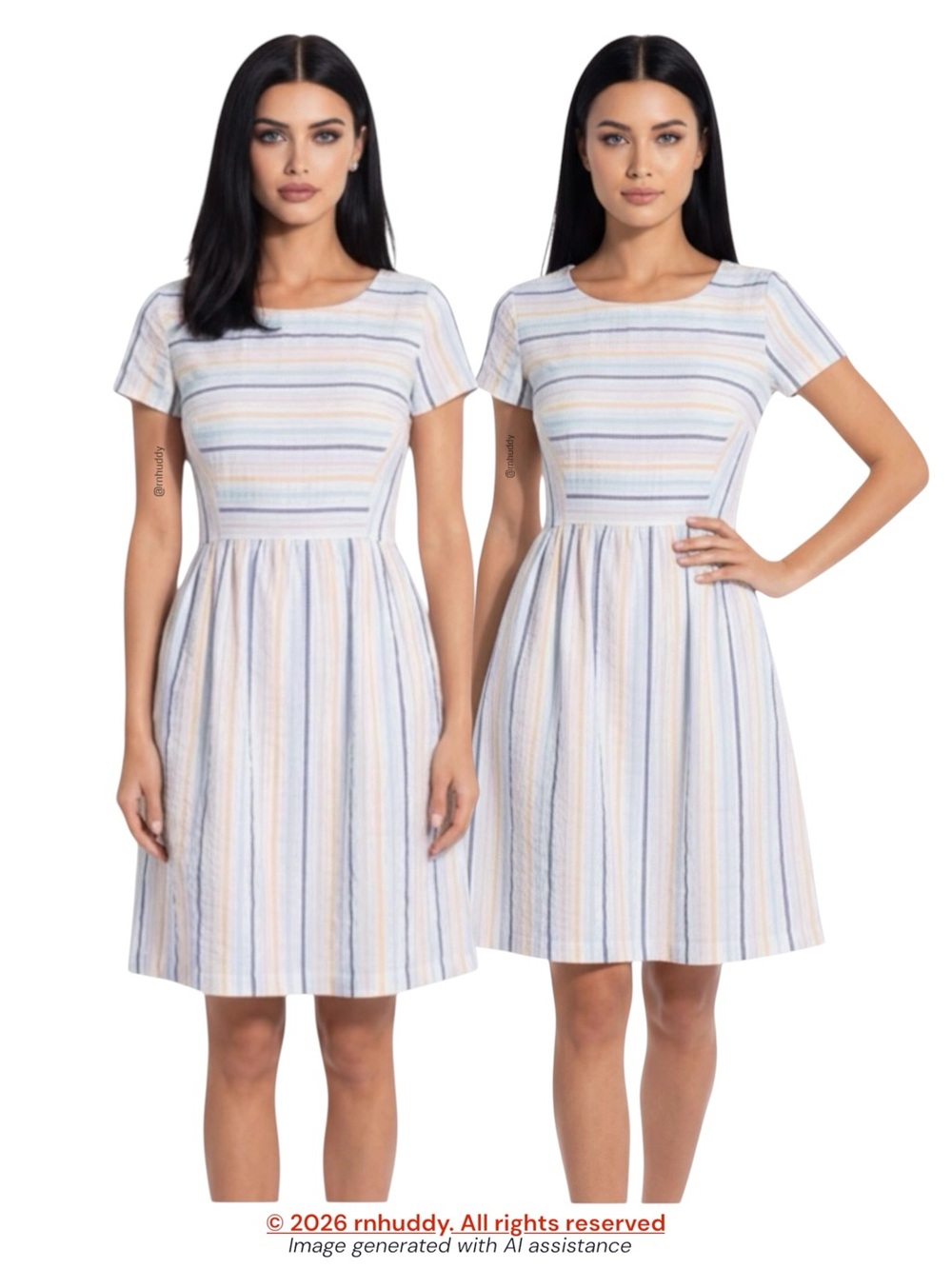 Brooks Brothers size 12 striped seersucker fit & flare dress